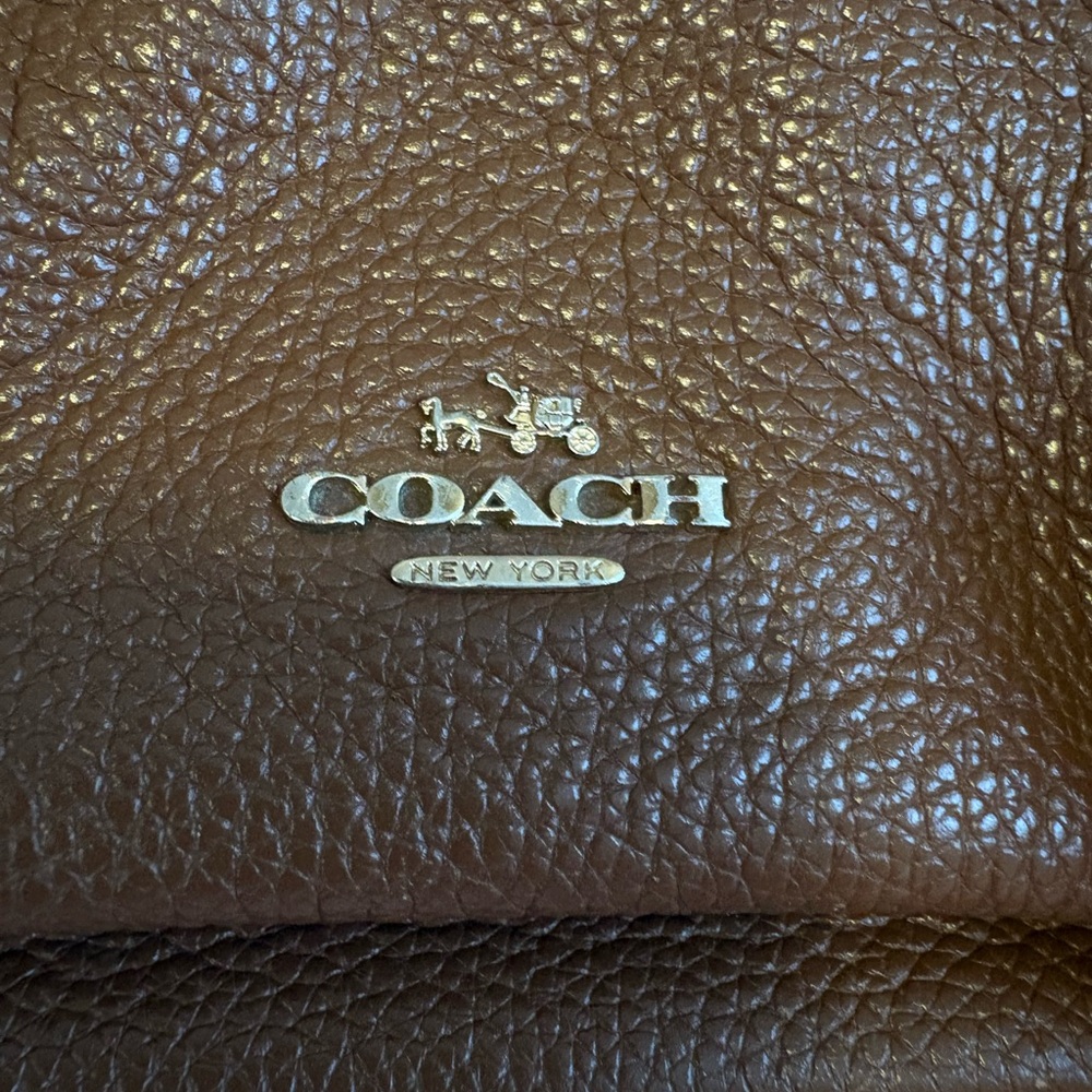 Coach Brown Pebbled Leather Mini Backpack with Gold Hardware - Picture 4 of 9